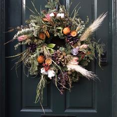 Dried flower wreath